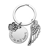 Porte-clés souvenir pour animal de compagnie : avec d'animal de compagnie et pendentif en forme d'aile, il est créatif et unique.