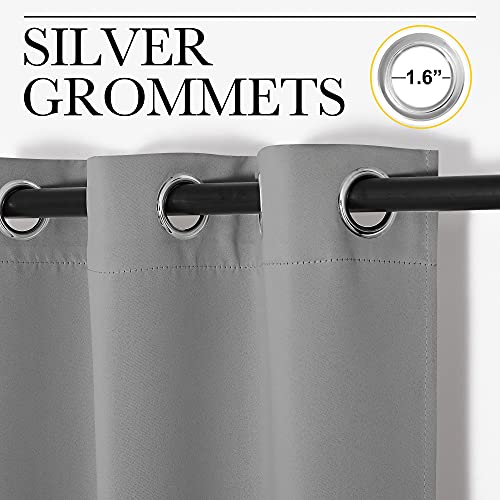 Image of NICETOWN Silver Grey Room Separating Divider, Room Divider Curtain Screen Partition, Function Thermal Blackout Patio Door Curtain, Sliding Door Insulated Curtain for Patio, 8.3ft Wide x 10ft Long