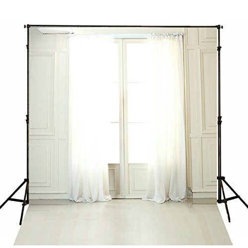 Fondale fotografico bianco tenda con legno porta