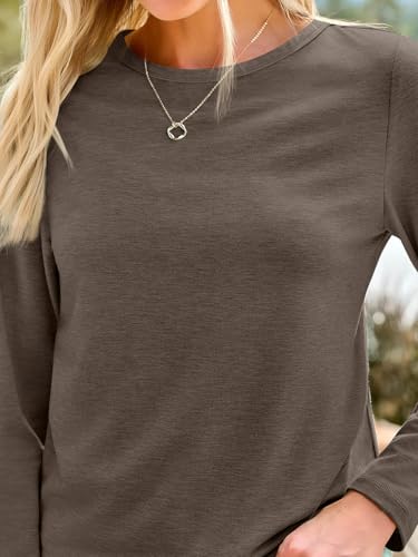 Image of AUTOMET Women's Long Sleeve Crewneck Shirts Casual Basic Tops