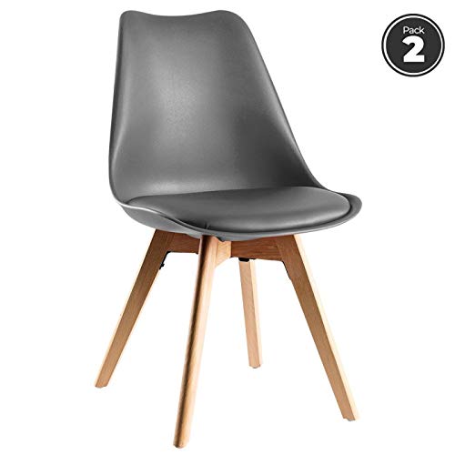 Regalos Miguel - Packs Sillas Comedor - Pack 2 Sillas Synk Basic - Gris - Envío Desde España