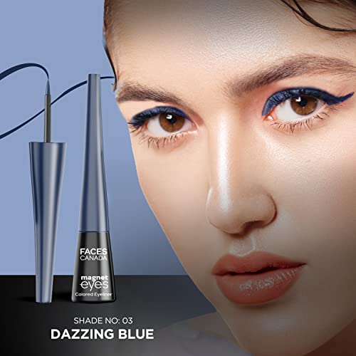 Image of FACESCANADA Magneteyes Color Eyeliner Gel - Dazzling Blue,4 Ml|Glossy Finish|24Hr Long-Lasting|Waterproof|Smudgeproof|Precise Application|Intense Color Payoff|Almond Extract & Vitamin E (Pack of 2)