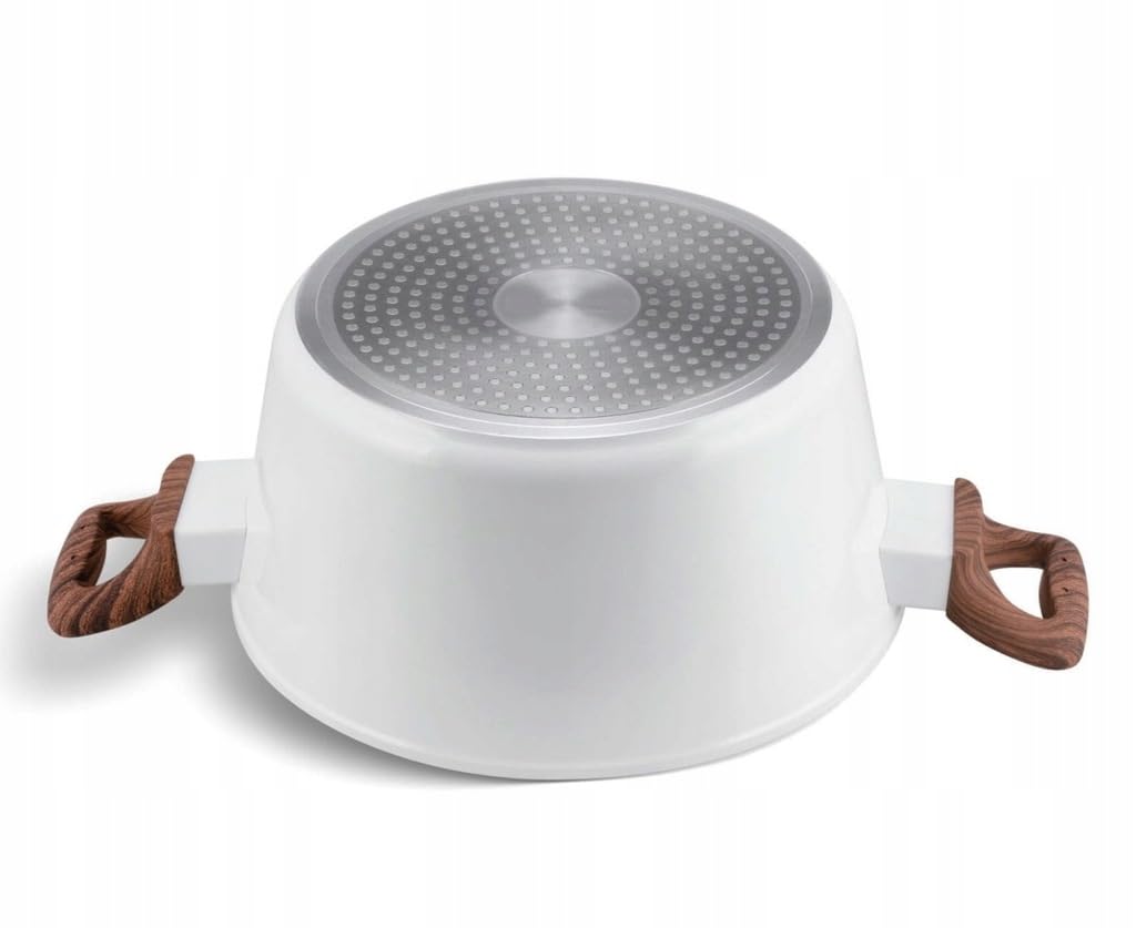 Lot de 21 Casseroles, Revêtement Marbré, Couvercles en Verre, Blanc | Compatible tous feux dont induction, antiadhésif céramique effet marbré, set complet poêles et ustensiles de cuisine