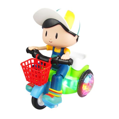 Tricycle acrobatique jouet pour garçons et filles en plastique multicolore sans piles