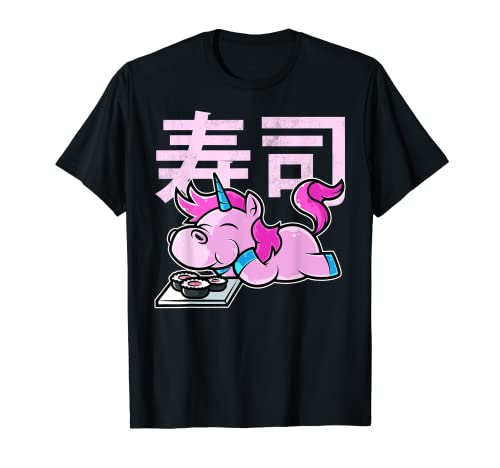 Unicornio Sushi Nigiri Kawaii Neko Anime Japonés Camiseta