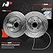 A-Premium 2-PC Set 12.99 inch (330mm) Rear Drilled and Slotted Disc Brake Rotors Compatible with BMW 330i/335i/340i xDrive, 430i, 328i, 330i, 335i, 340i, 330i/335i/340i GT xDrive