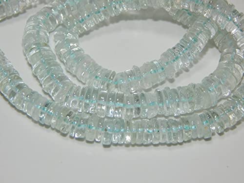 Aigue-marine lisses 5x8 mm en forme de pneu, pierres naturelles de qualité pour joaillerie