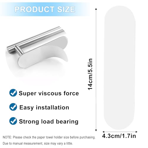 Self-Adhesive Paper Towel Holder Strips 10-Pack, No Drill Install, Kitchen & Bathroom
