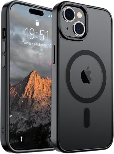 Image of iPhone 15 Magsafe Hard Back Case | Matte Design & 360 Protection | Military-Grade Apple iPhone 15 Cover | Strong Magnet Back - Black