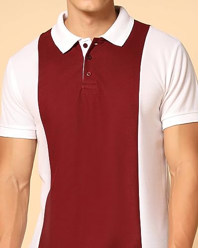 Image of INKKR Men's Solid Regular Fit T-Shirt (A10-POLO-FACTORY-MAROON-XXL A10-04