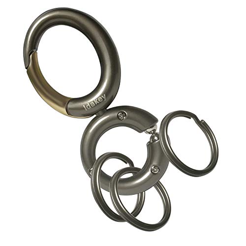 Idakey Zinc Alloy Key Chain Detachable 3 Extra Key Rings Premium 8 Shape Car Business Keychain For Men And Women (Grey) #TOP3