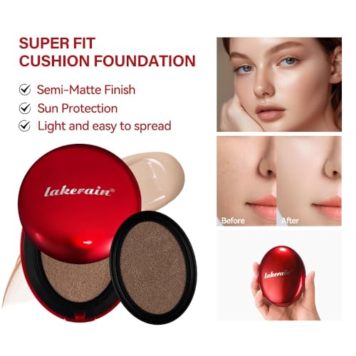 Cushion Foundation, Semi-Matte Finish 72-Hour Foundation Full Coverage Sun Protection, Waterproof - Image 2