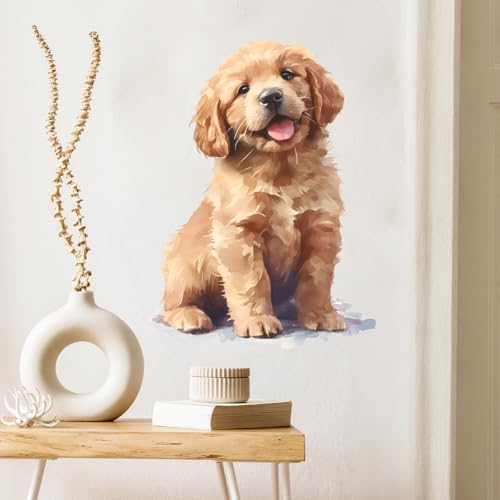 Vinilo Decorativo Perrito Golden Retriever Removible miniatura 2