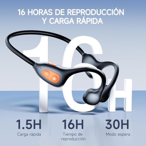 Miniatura 5 de Auriculares Open Ear Deportivos Bluetooth 6.1 de Cuello, Negro