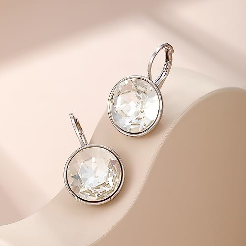 XUPING Round Crystal Leverback Earrings Sparkly Elegant Austrian Crystals 18K Platinum Plated Hypoallergenic Delicate Jewelry Gifts For Women Party3