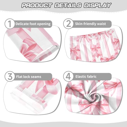 Girls' Leggings Bow-Knot Pink Stripe Kids Yoga Tights Pants 1 Pack 208582983