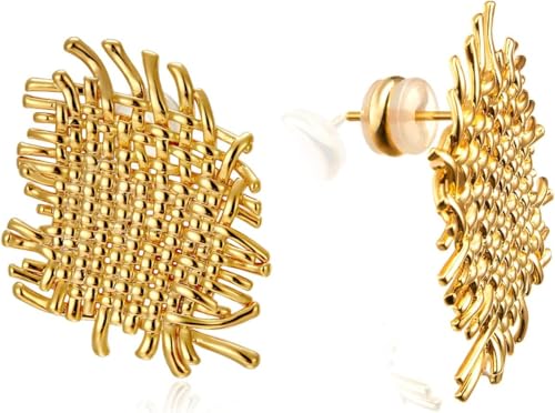 Boucles d'oreilles à tige or 18k géométriques pour un port quotidien