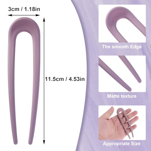 Lusofie 600931_1_XNGJBSNT 8 Pcs French Hair Pin U Shaped Hair Pins 4.5 Inch French Twist Hair Pin Acrylic French Pin thumb #2