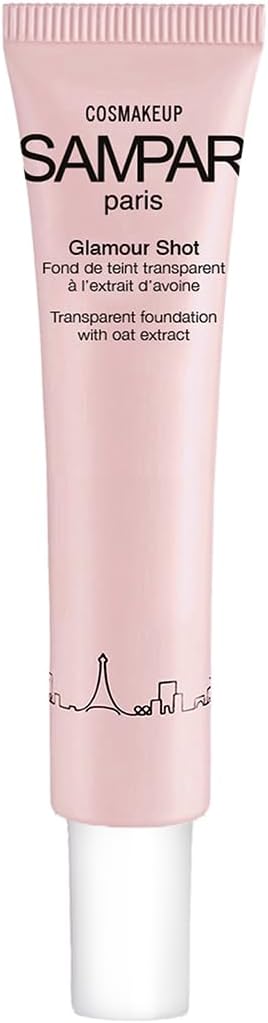 SAMPAR - Glamour Shot Universal Transparent Foundation - Reduces Fine Lines, Wrinkles & Redness - Redness Solutions - Color Correcting Makeup for All Skin Tones - Cruelty-Free - Made In Paris (.85 oz)