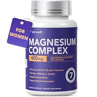 VIVI Youth Magnesium 7 Complex for Women with 600mg Glycinate, 60 Capsules