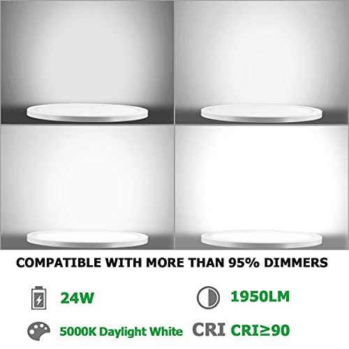 Tdlol Led Flush Mount Ceiling Light Fixture, 2 Pack 12 Inch 24W Dimmable Led Ceiling Light, Round Panel Flush Mount Light Fixture, Modern Ceiling Lamp For Bathroom, Bedroom, Kitchen, Laundry Etc #TOP4