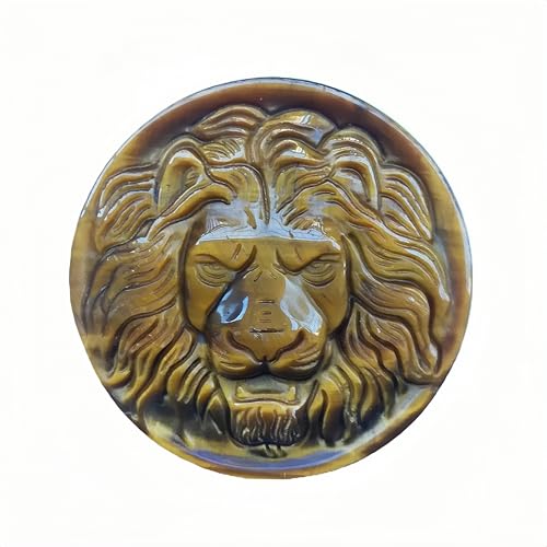 Afucats Natural﻿ Feng Shui Strength & Courage Tiger’s Eye Lion Talisman Pendant,Haped DIY Jewelry Pendant,Hand Carved Symbol of Leadership and Protection,Meaningful Gift for Success