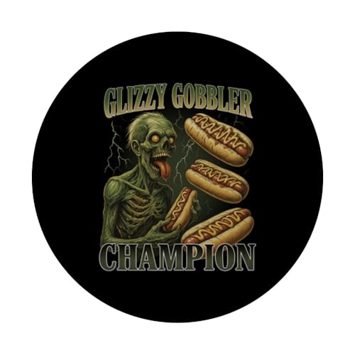 Glizzy Gobbler Champion T-shirt amusant zombie Hot Dog Eating PopSockets PopGrip Adhésif – vue 3
