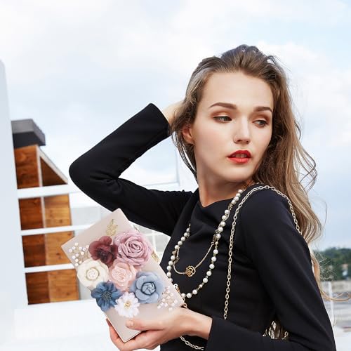 Pochette florale de mariage compacte : sac de soirée rose clair Small - 2