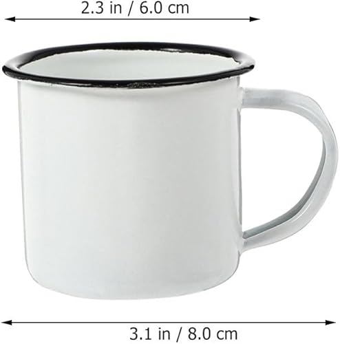 Miniatura 4 de Sosoport 2 sets de esmalte de estilo retro tazas de esmalte coloridas tazas de fiesta de té 2 unids*2