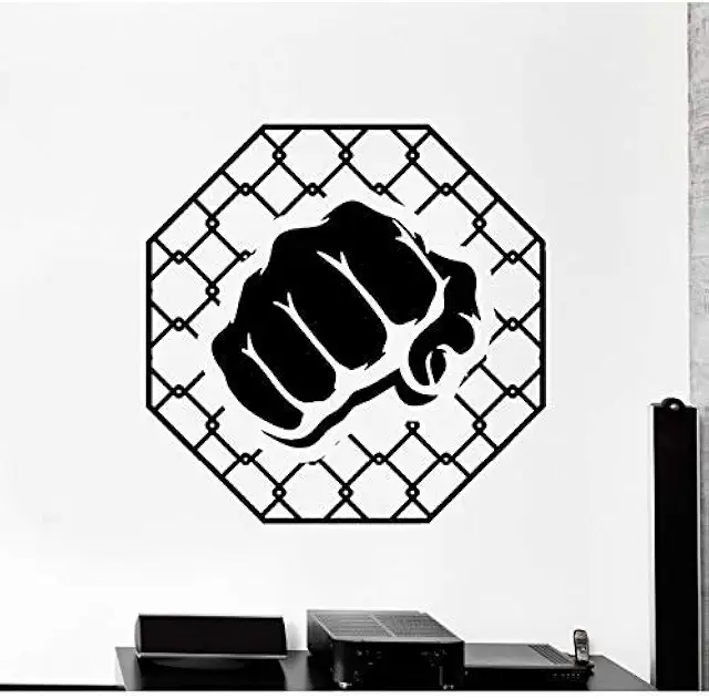 Autocollant Mural Amovible MMA Cage - Décoration Combattant 56x56cm