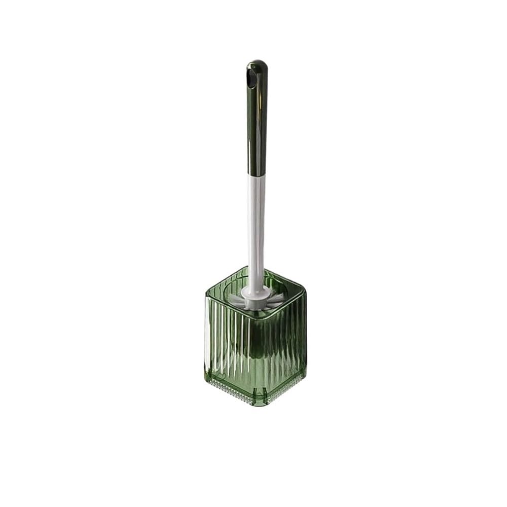 Tyuhduyur Green Bathroom Set Transparent Toilet Brush Holder Plastic Wall Mounted And Floor Standing Toilet Brus Holder Set Round Brush Head Toilet Brush Toilet Brush And Holder Set