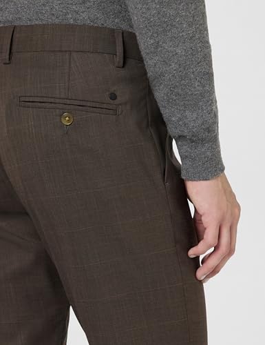 Image of Arrow Men Tapered fit Polyester CheckedMid-Rise waistTrousers
