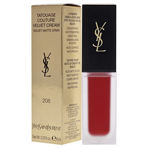 Yves Saint Laurent Tatouage Couture Velvet Matte Cream - 208 Rouge Faction Lipstick Women 0.2 Oz #TOP3