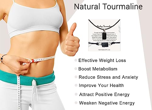 Black Tourmaline Bracelet Leather Wrap Bracelet Healing tourmaline bracelet Gifts for Women2