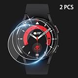 DEALELE Etui kompatybilne z Samsung Galaxy Watch 6 Classic 43 mm / 47 mm, etui ochronne z PC + pierścień ochronny z PC + 2 folie ochronne ze szkła hartowanego, czarne + czarne