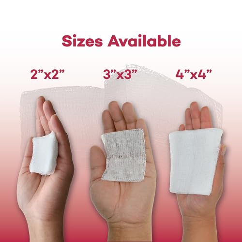 Dealmed 2" x 2" Surgical Sponges, 8-Ply, Non-Woven Absorbent Gauze Sponges for Wound Care, First Aid Kits and Medical Facilities, 200 Count (Pack of 1)