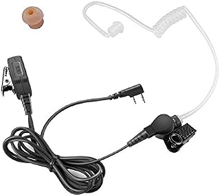 Bingle 2 Pin Covert Earpiece Headset for Kenwood with Air Acoustic Tube Push