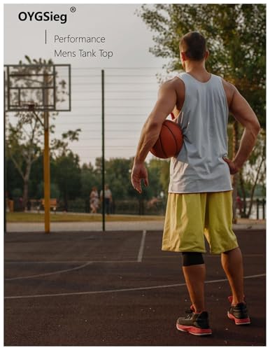 OYGSieg 6 Pack Men's Quick Dry Workout Tank Tops Breathable Gym Sleeveless Muscle Shirts for Active Men4