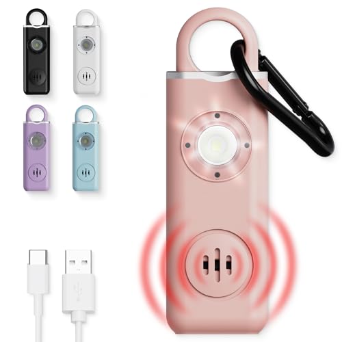 Weten Women's Safety Alarm 130dB, Rechargeable Keychain, LED