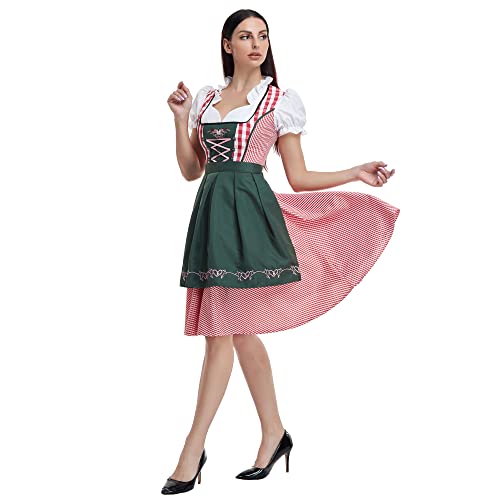 YOOBNG Damen Märchen Kostüm, Maid Dress Niedliche Outfit Set, Maid Cosplay Kleid für Bierfest Halloween Maid Kostüm Cover
