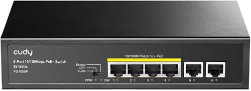 Cudy 6 Port Fast Ethernet 4 PoE 60W Switch