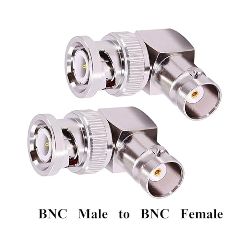Adaptador BNC macho a hembra en ángulo de 90 grados, pack 2 miniatura 4