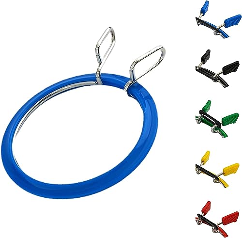 Image of Nurge Metal Embroidery Hoops - Premium Spring Tension Embroidery Hoop for Cross Stitch - Durable Ring with Quick Release Safety Clip - Ideal for Crafters,Beginners & Professionals - Blue - Small