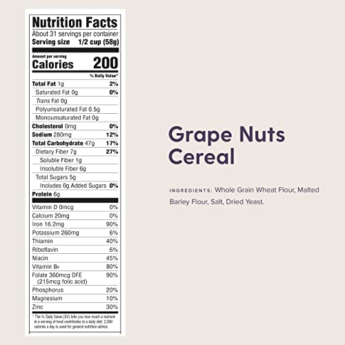 Post Grape Nuts The Original Non Gmo Cereal, 64 Oz Box (Pack Of 8) #TOP1