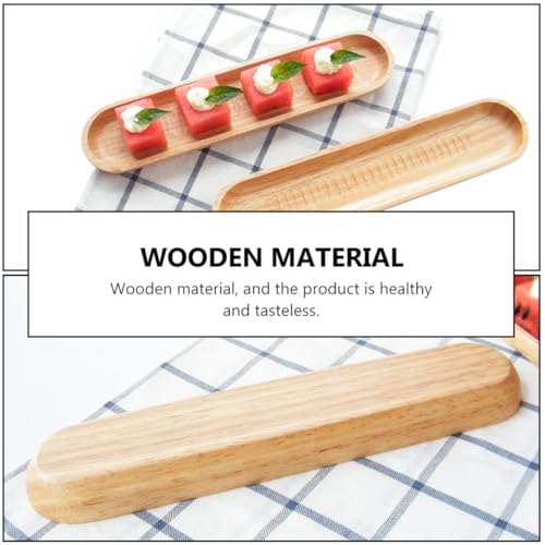 Plato rectangular de sushi de madera KESYOO 26x7cm miniatura 3