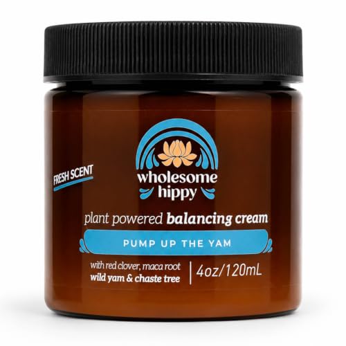 WHOLESOME HIPPY Wild Yam Cream for Hormone Balance Support Body Cream with Maca Chaste Tree Milk Thistle & Shea Moisturizing Botanical Balm for Women & Men 4oz - Fresh Scent