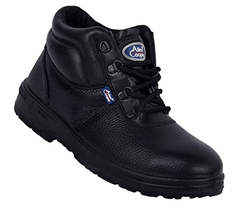 Allen Cooper AC-1144 High Ankle DIP-PU Sole, Safety Shoe (Black, Size 8) Allen Cooper AC-1144 High Ankle DIP-PU Sole, Safety Shoe (Black, Size 8)