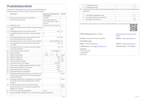 Thomson 24 Zoll (60 cm) HD LED Smart TV mit Fire TV, Alexa Sprachsteuerung, AirPlay, Wi-Fi, Triple Tuner (Kabel/Satellit/Antenne), Bluetooth 5.0, HDMI, USB, AV IN, CI+, 24HF2S35