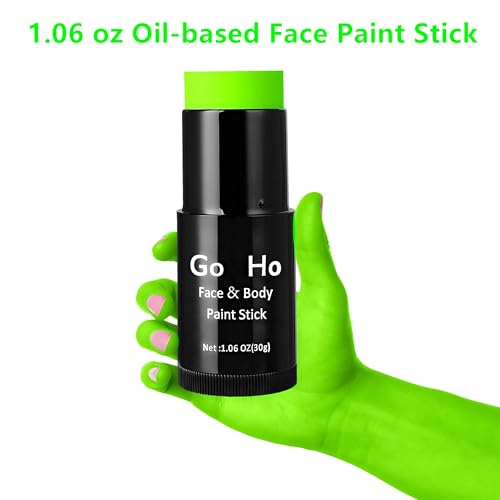 Go-Ho-Cream-Blendable-Light-Green-Face-Paint-Stick-106-OzFull-coverage-Light-Green-Body-Paint-Stick-for-Halloween-Cosplay-SFX-MakeupWaterproofSt-Patricks-Day-Accessories