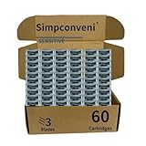 【Limited time offer promotion】ALL-DAY SMOOTH: razor blades refills for men- compatible with mach 3 belonging to Simpconveni- Sensitive Skin Friendly, Non-Slip Design, 60 counts